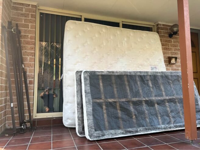 Free King size Mattress with base and frame