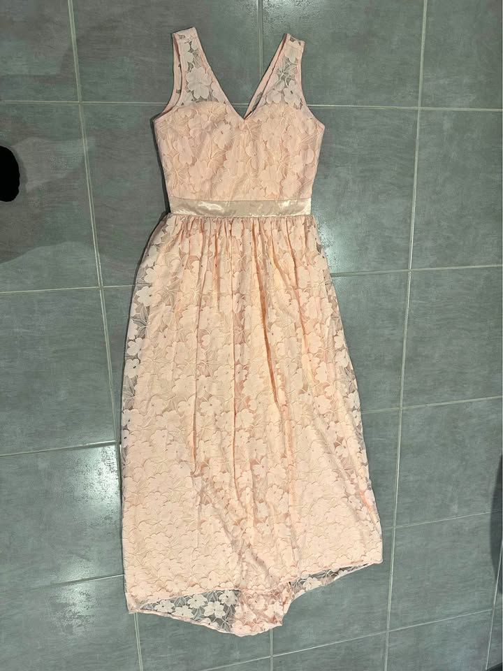 FREE long pink floral dress size 8