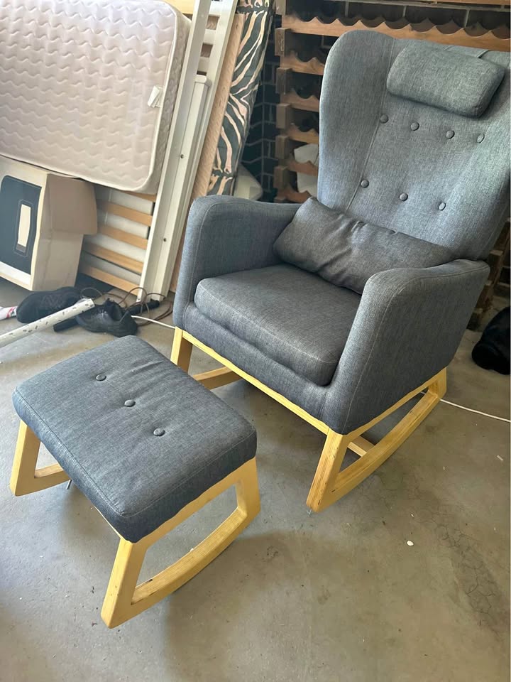 Baby room ensemble (cot, rocking chair and change table) and high chair