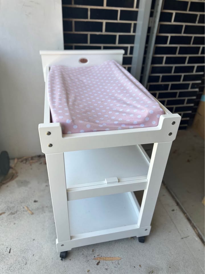 Baby room ensemble (cot, rocking chair and change table) and high chair